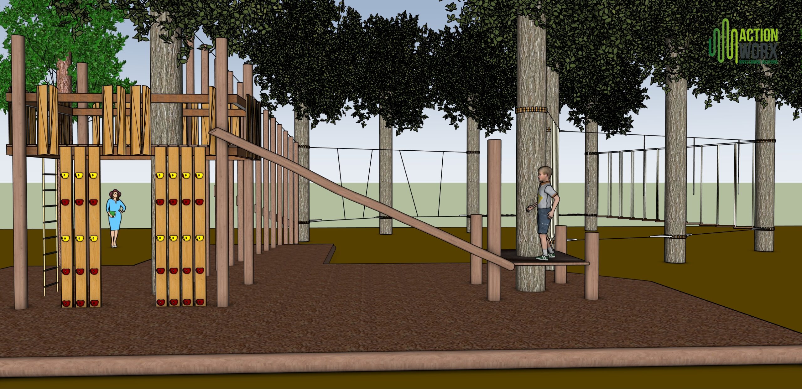 Niedrigseilgarten im Schulwald Gettorf